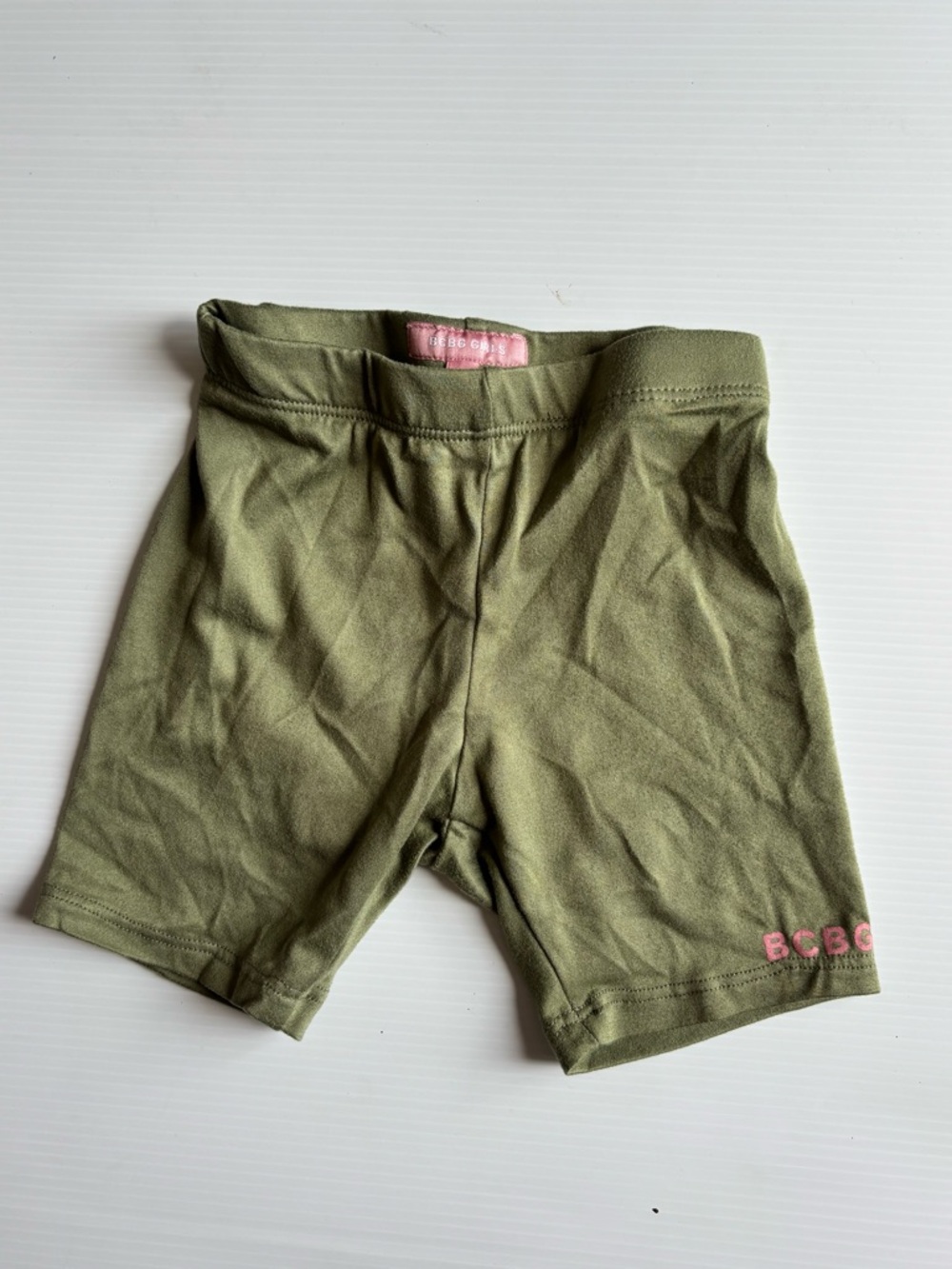 BCBG Girls Biker Shorts 2T Olive Green Toddler